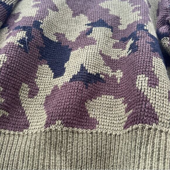 Vintage 80s Redhead Green Brown Camo Knit Hunting Sweater MEDIUM? - Picture 4 of 5